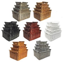 Kitchen Log Fireplace Wicker Storage Basket With Handles Xmas Hamper Basket