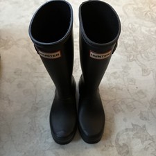 HUNTER Original Kid s Unisex Navy Rain Boots Size US 2 EU 33 Matte Rubber