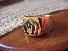 Chrysler Maserati Tc Logo Gold Chrome Ring 9 Nos Hi- Quality Class Mopar