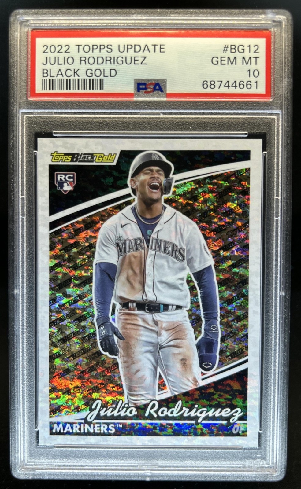 2022 Topps Update Julio Rodriguez Black Gold Rookie RC #BG-12 Mariners PSA 10 view 1