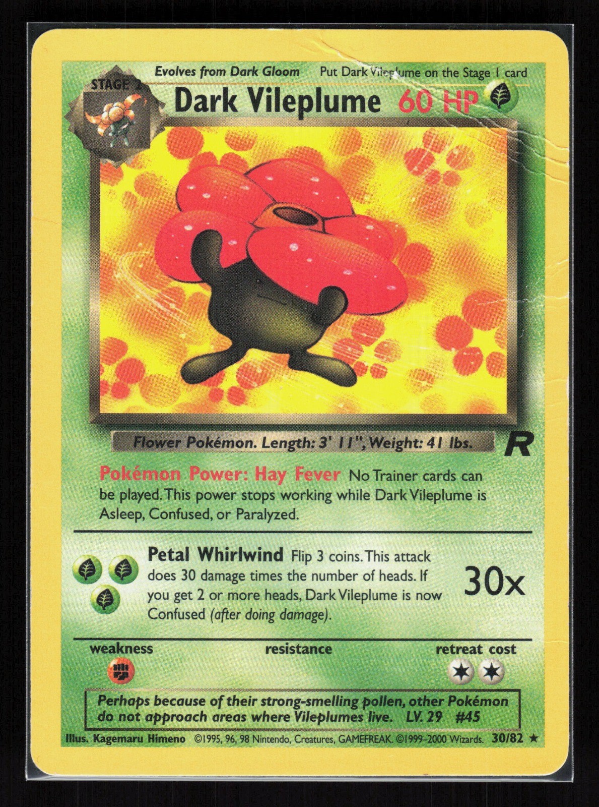 Dark Vileplume (30) Unlimited Rare Pokemon Team Rocket 30/82 HP