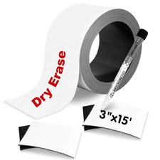 Magnetic Dry Erase Labels Roll,3 Inch x 15 Feet, Magnetic Tape Roll, Magnetic...