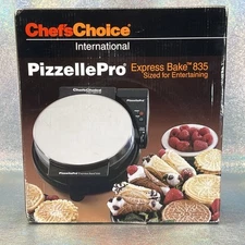 Chef’s Choice PizzellePro Express Bake 835 Pizzelle Waffle Cannoli Maker New