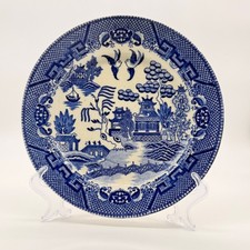 Vintage 1945-1952 Blue Willow Porcelain Plate 9" Made In Occupied Japan