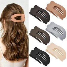 Gift4U Flat Hair Clips for Women, 6 PCS Flat Claw Clips for Women
