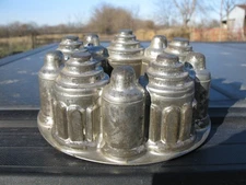 tin food mold ice cream antique art deco cathedral crown farmhouse