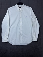 Polo Ralph Lauren Men  s White Shirt Classic Fit Button Down Oxford Blue Pony XL