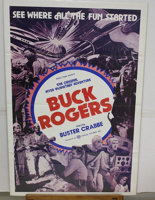 ORG MOVIE POSTER BUCK ROGERS 1sh R1966 Buster Crabbe sci-fi serial,