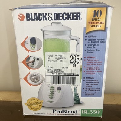 Black and Decker 10 Speed Blender Crush Guaranteed WHITE Model BL550 - Open Box