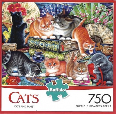 NEW & UNOPENED! CATS AND FANS  750 piece CATS Jigsaw Puzzle Buffalo Games 97070