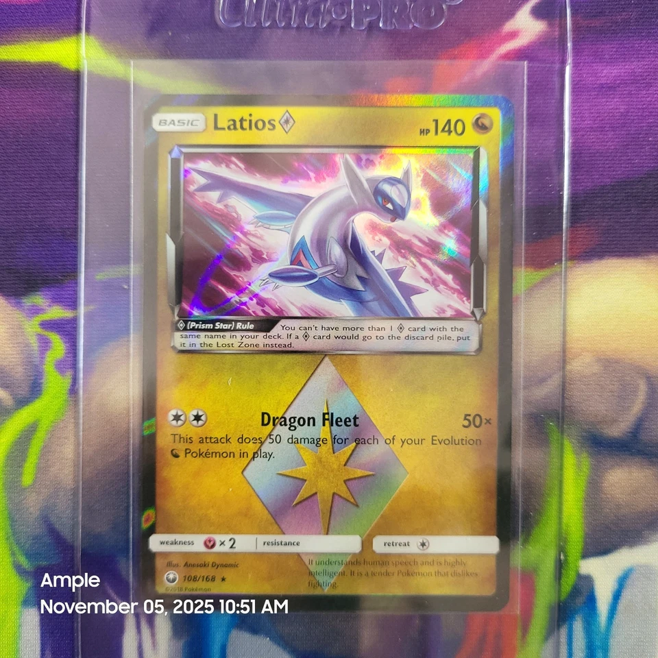 Latios Prism Star - Sun & Moon Celestial Storm 108/168 Prism Rare - Image 4 of 4