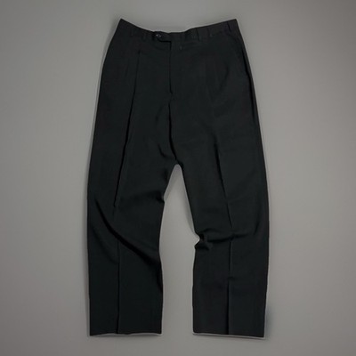 Yves Saint Laurent Vintage Black Pure Wool Dress Pants W38 Union Made in Canada