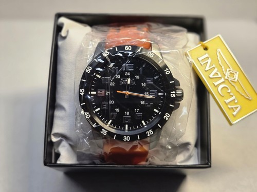 Invicta Herrenuhr Pro Diver schwarzes Ziffernblatt orange Kautschuk Silikonband 39999
