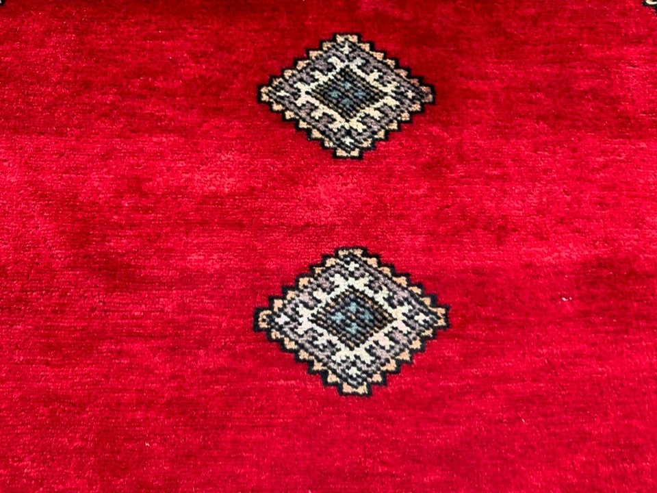 3x5 ft Vintage Afghan Rug Handmade Colorful Rug Oushak Rug Geometric Wool Rug - Image 4 of 4