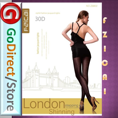 Fzi Cai 30D Jacquard luxury shiny sex tights, stockings, Polyamide/Spandex - Picture 2 of 4