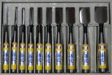 Japanese Chisel Nomi 10 pieces set with gummy pattern New Banshu miki F/S 