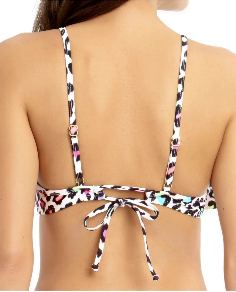 Top de bikini bralette con volantes de leopardo para jóvenes California Waves talla X-pequeño Foto 2 de 2