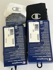 Champion Crew Sport Socks White Reflect Logo CHMS21 6 Pairs Men Shoe Size 6-12