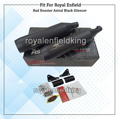 Fit Für Royal Enfield Super Meteor 650 Rot Hahn Astral Schwarz Auspuff Silencer