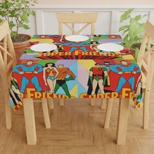 Super Friends Tablecloth 55.1"  55.1" , Batman, Superman, Wonder Woman