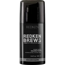 Redken Brews Work Hard Molding Paste Men, High Hold, Natural Finish 3.4 oz
