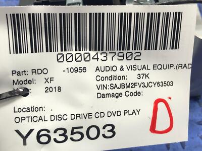 ジャガー　XF DVDプレーヤー　FW93-11B608-AD 2017-2019 JAGUAR XF SPORTBRAKE OPTICAL DISC DRIVE CD DVD PLAYER