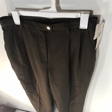 Evan Picone Olive Lined Pleated Straight Fit Dress Pants Womens Size 12 New