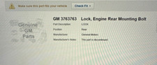 New Oem 1960-74 Gm Chevy Truck Engine Motor Mount Bolt Lock 3763763 New Oem 1960-74 Gm Chevy Truck Engine Motor Mount Bolt Lock 3763763
