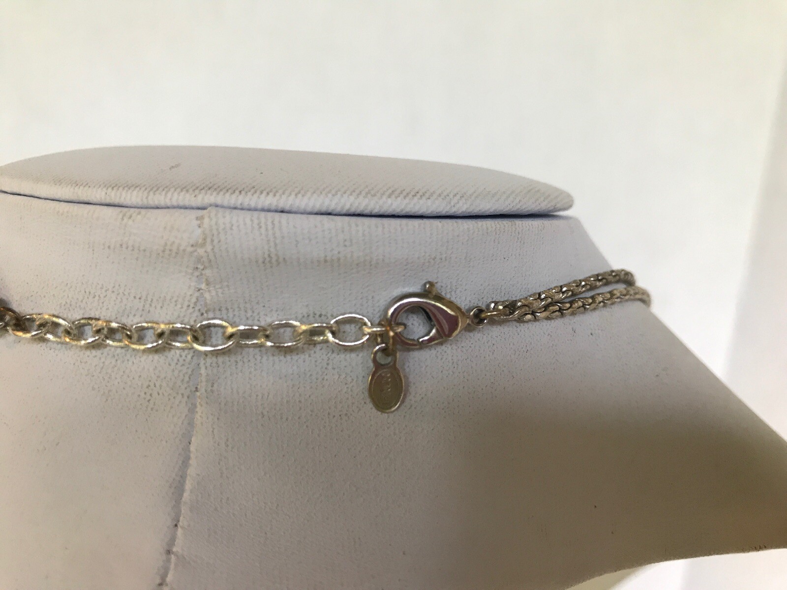 Monet Signed Necklace Multi-Layer drop style silv… - image 12