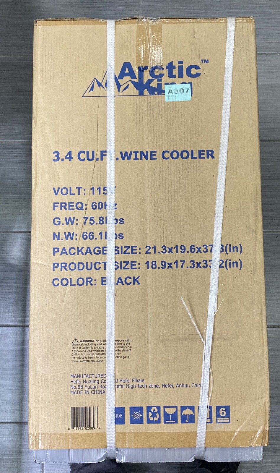 Arctic King Premium 34Bottle Wine Cooler New In Box LED Display Glass