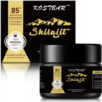 KOSTBAR™ Himalaya Shilajit Resin 30ml Fulvinsäure Huminsäure Mineralien 100% Rein