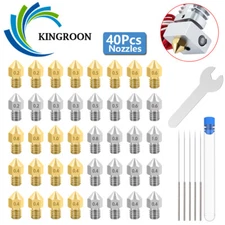 40X MK8 Extruder Hotend Nozzles Needles Cleaning Kits For CR-10 Ender 3 / 5 Pro