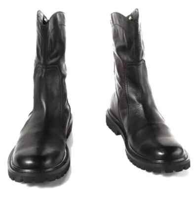 New Black Leather Formal High Ankle Back Zip Up Handmade Rider Boots For Mens