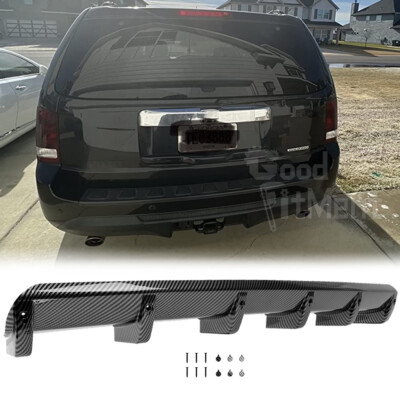 For Honda Pilot 2023-2025 Carbon Fiber Rear Bumper Diffuser Lip Splitter Spoiler