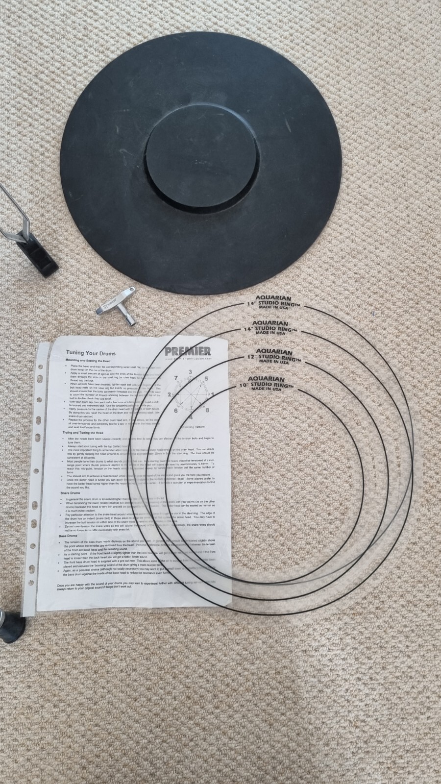 Premier Cabria 5 Piece Drum Kit Blue Bass Drum, Snare, 2x Tom, Floor