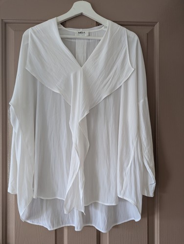 Mela Purdie White Ruffle Blouse 10 - Picture 2 of 7