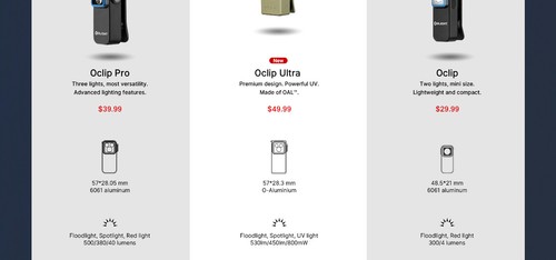 Olight Oclip Ultra Olive Green Clip-On Light w/Flood, Spot, & UV Modes, 530 Lum - Picture 22 of 23