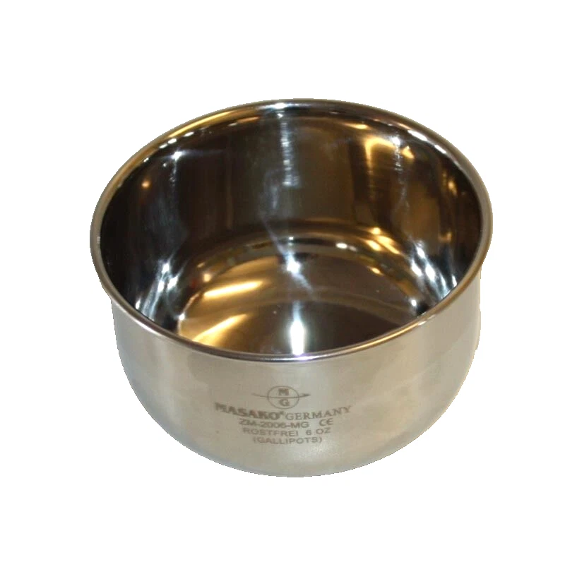 MASAKO INSTRUMENTE Lotion Bowl Dish Cosmetic Beard Care Barber Container Bowl Stainless Steel RF