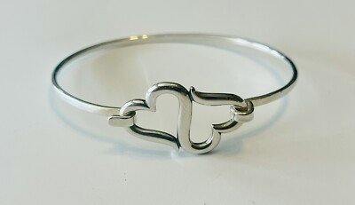 James Avery Retired Sterling Silver 925 Double Heart Hook Bracelet