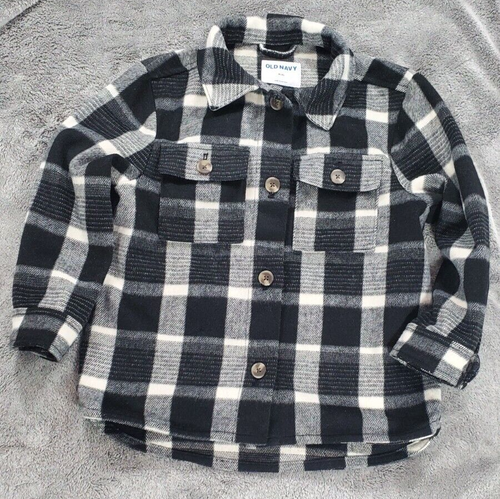Old Navy Girl’s Black & White Shirt Jacket Shacket Medium size 8 - Picture 6 of 9