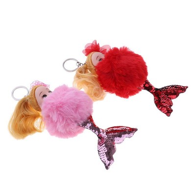 2 Pack 18cm Cute Doll Key Rings Girl Key Chain Bag Car Pendants Lace Dress