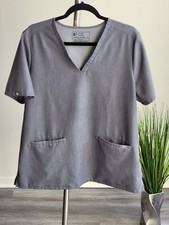 Figs Women's Gray Scrubs Technical Collection Two Pocket. Sz XL