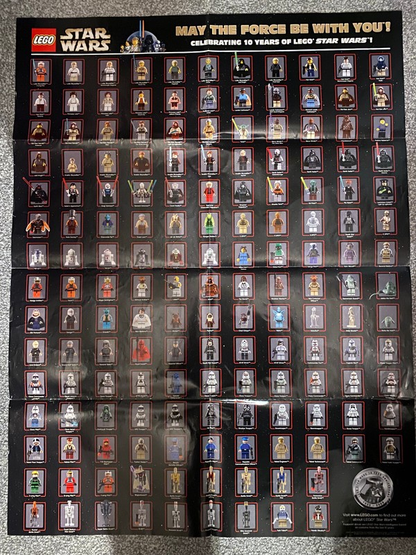 Lego Star Wars 10th Anniversary Minifigure Poster - 12527 of 15000 Very Rare