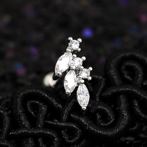 Gem Crystal Ear Cartilage Helix Ring Bar Stud Ear Cuff Climber Piercing Earring - Picture 176 of 268