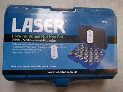 Genuine Laser Tools 6662 Locking Wheel Nut Key Set 20pc For VW/Porsche