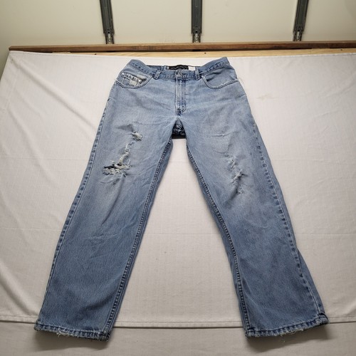 Vintage Levis Silvertab Jeans Mens 33/30 Relaxed Straight 90s Y2K Distressed USA - Picture 2 of 22