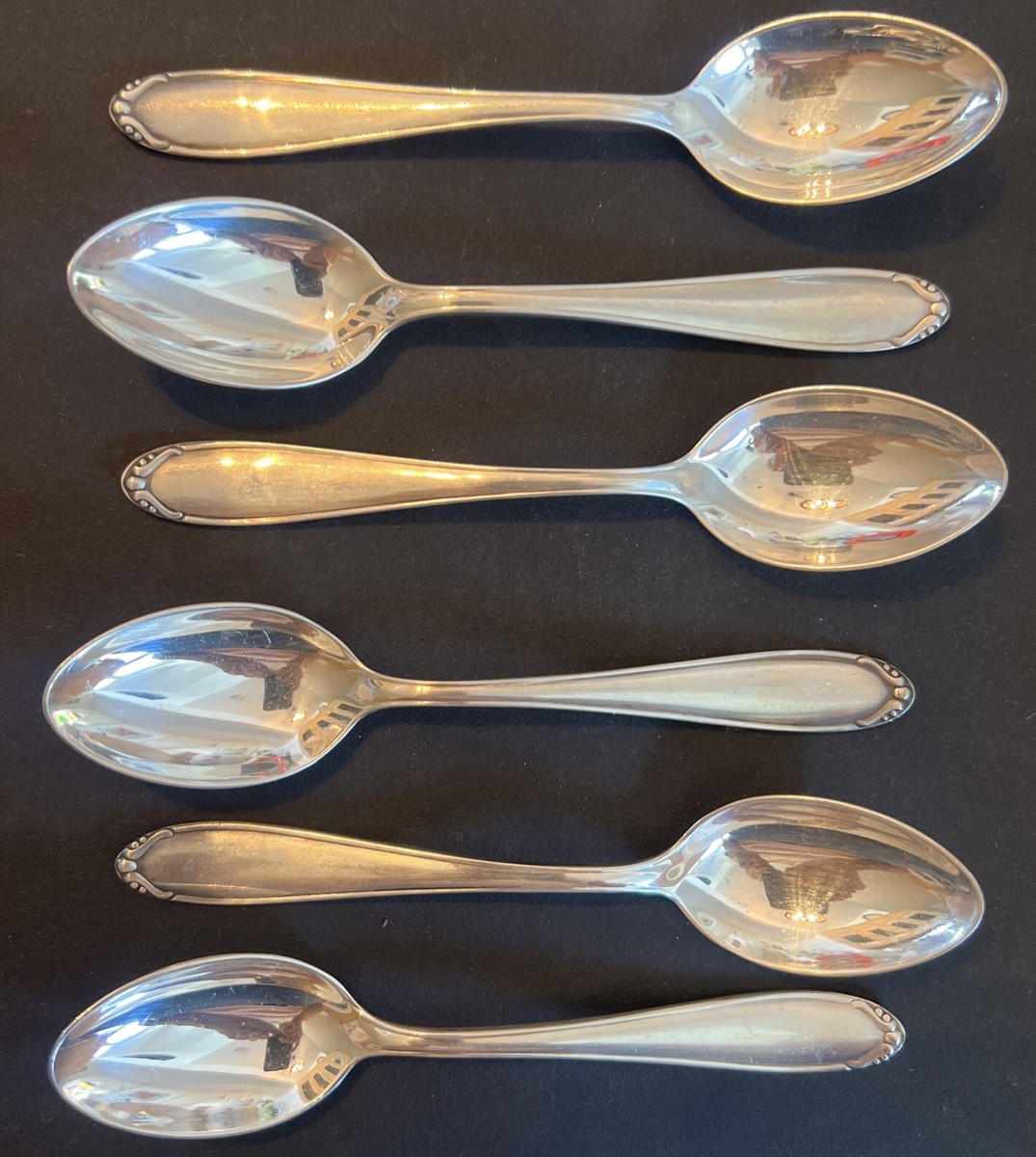 Bruckmann 90 18 Silver Plated Tea Spoons ~ Boxed Set Of Six