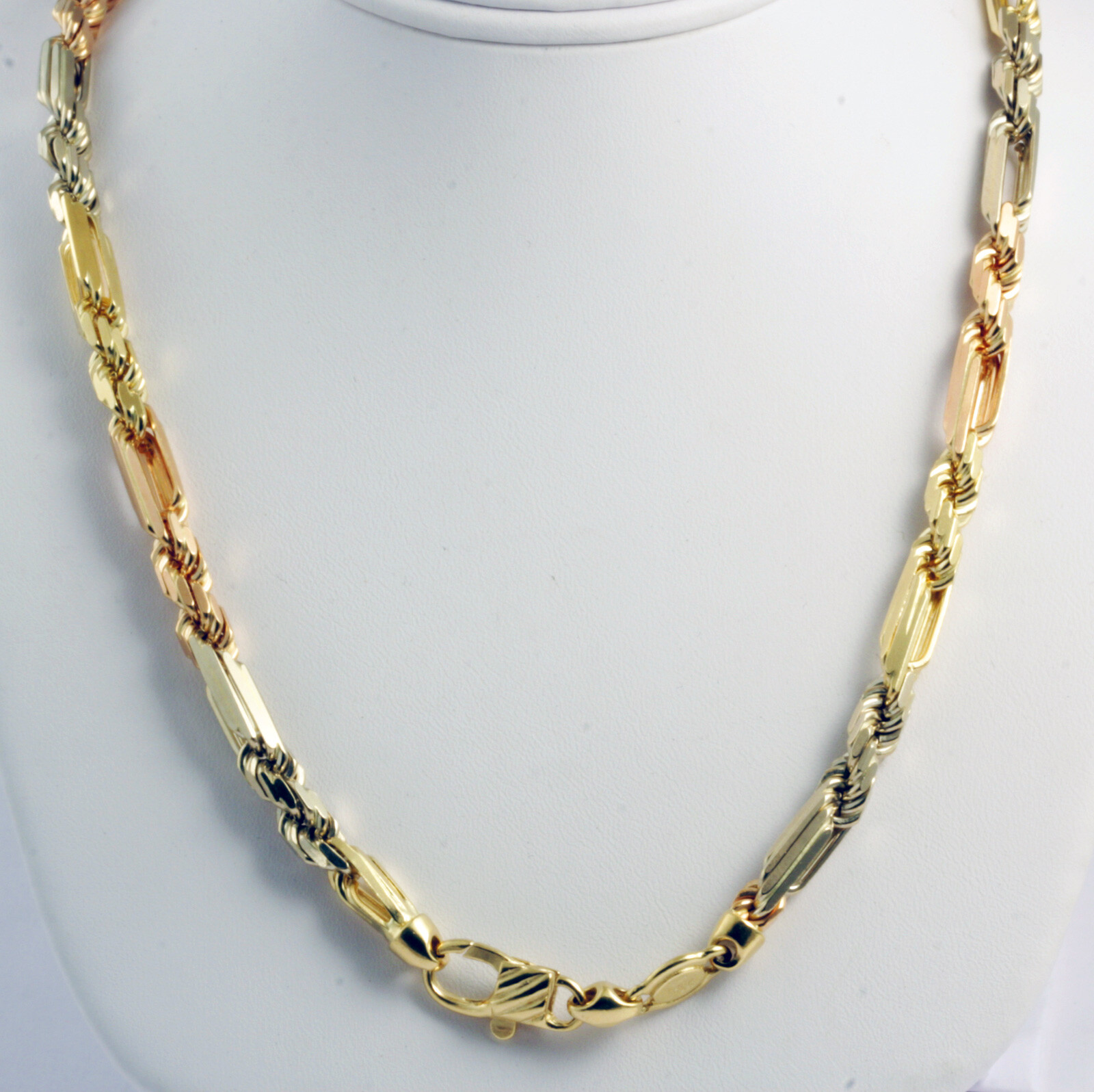 Men Tri Colour Chain 111 Gm 14k Solid Gold Tri Color Men's
