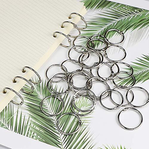 Binder Rings 1 Inch 100 pcs-Sturdy Book Rings-Loose Leaf Binder Ring for Index - Picture 7 of 8