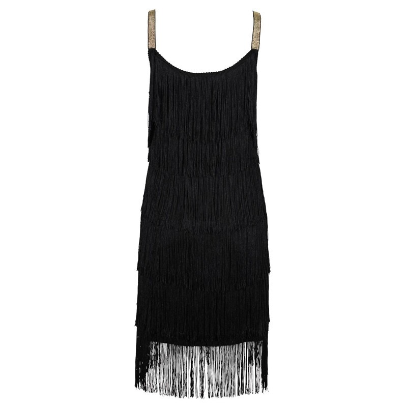 Great Gatsby Tassel Fringe Flapper w. Headband 1920s Party Ro Rox Cocktail Dress